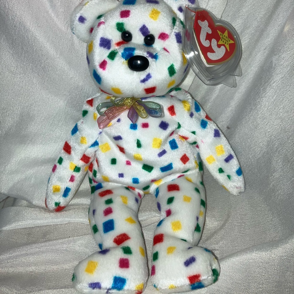 Ty 2K Beanie Baby Confetti Bear